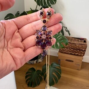 Brooks Brothers Purple and Gold Pendant Necklace